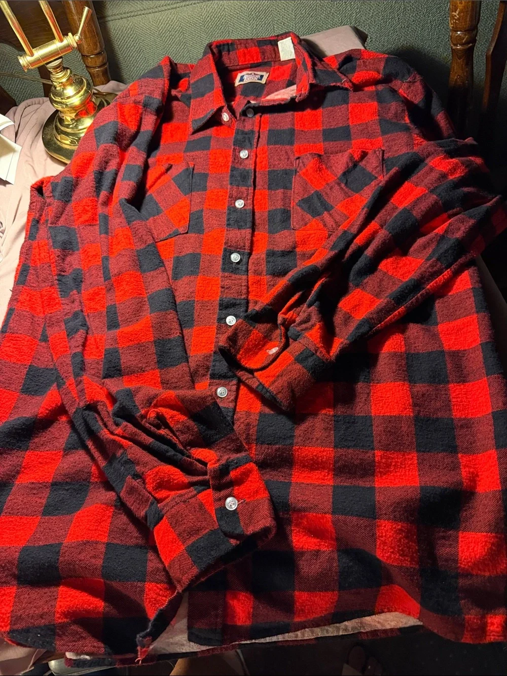 Classic Red & Black Buffalo Plaid Flannel Shirt